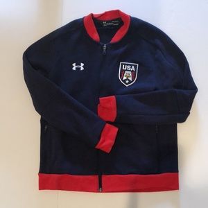 Kids’ Under Armour Stars & Stripes Warm Up Zip Up  Patriotic Jacket - Large